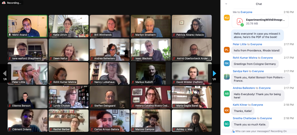 Screenshot of zoom meeting with twenty five faces/tiles.