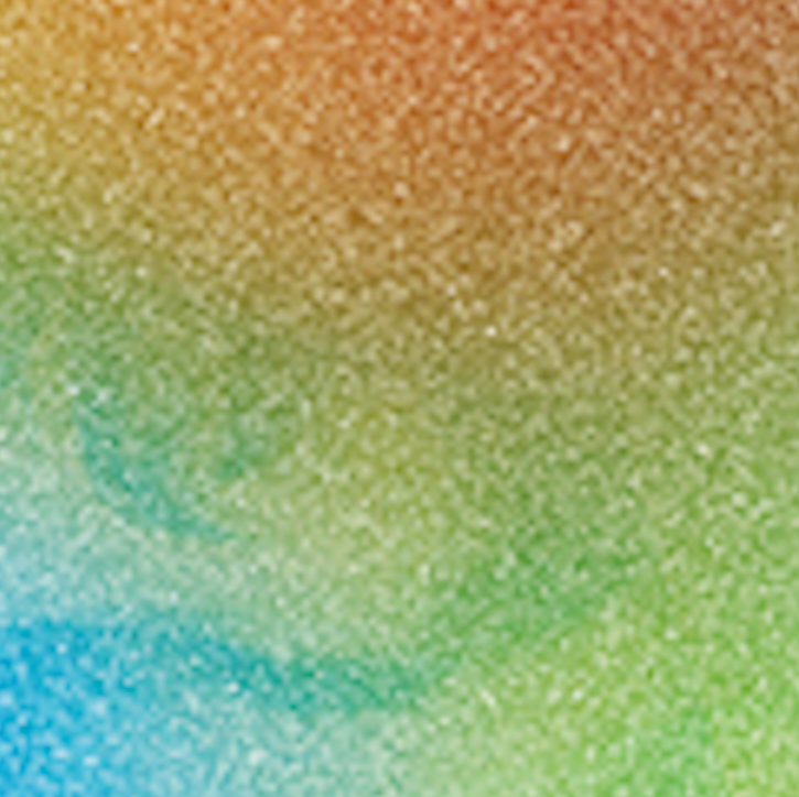 A pixelated, rainbow background.